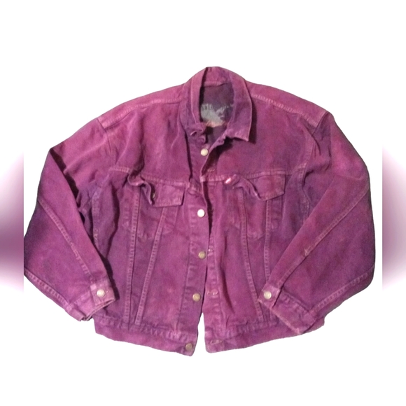 Vintage 1850s Levi's type selvedge denim jacket maroon Truck size L